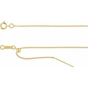 14K Yellow Gold Adjustable Threader Box Chain, Length: 6-8 In, Width: 1 Mm