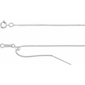 Sterling Silver Spring Ring Adjustable Threader Box Chain, Length: 16-22 In, Width: 1 Mm
