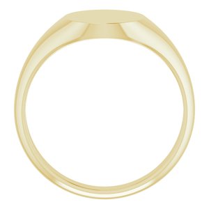 14K Yellow Gold 12 X 10 Mm Brush Polished 12X10mm Mens Solid Metal Fashion Signet Ring Size 10