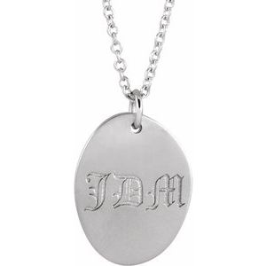 Sterling Silver 16.23 X 10.98 Mm 18 In Polished Tiny Footprint Disc Necklace