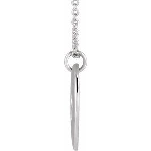 Sterling Silver 16.23 X 10.98 Mm 18 In Polished Tiny Footprint Disc Necklace