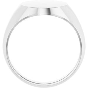 Sterling Silver 15 X 13 Mm Brush Polished 15X13mm Mens Solid Metal Fashion Signet Ring Size 10