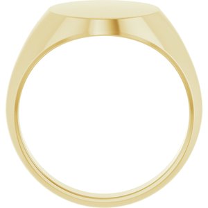 14K Yellow Gold 15 X 13 Mm Brush Polished 15X13mm Mens Solid Metal Fashion Signet Ring Size 10