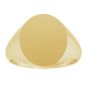 14K Yellow Gold 15 X 13 Mm Brush Polished 15X13mm Mens Solid Metal Fashion Signet Ring Size 10