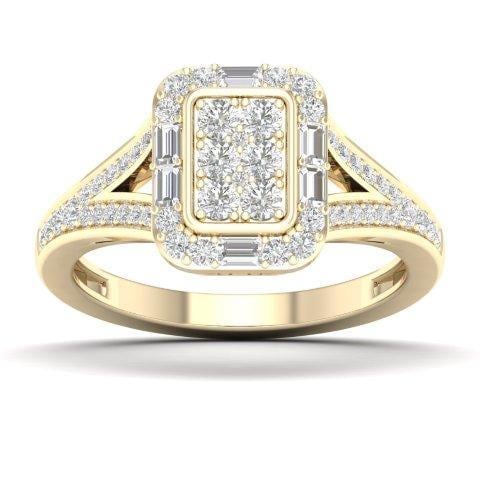 14K Yellow Gold 0.50 Cttw Diamond Ladies Ring