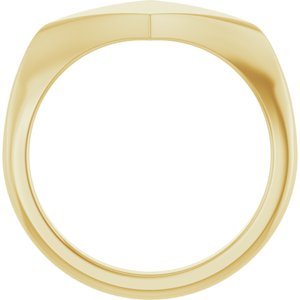 14K Yellow Gold Geometric 7.6 X 15.5 Mm Brush Polished Geometric Signet Ring Size 7