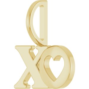 14K Yellow Gold 14.33 X 12.78 Mm Polished Xo Pendant