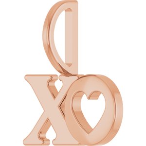 14K Rose Gold 14.33 X 12.78 Mm Polished Xo Pendant