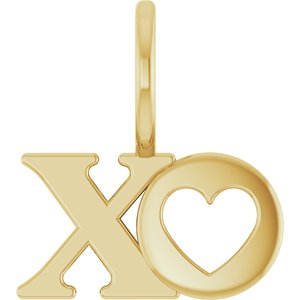 14K Yellow Gold 14.33 X 12.78 Mm Polished Xo Pendant