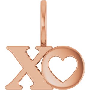 14K Rose Gold 14.33 X 12.78 Mm Polished Xo Pendant