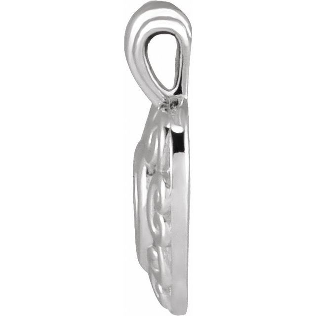 14K White Gold 12.93 X 10.11 Mm Polished Filigree Pierced Heart Pendant