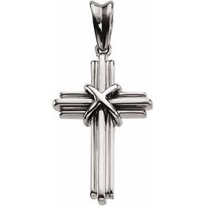 Sterling Silver 26.25 X 17.75 Mm Polished Cross Pendant