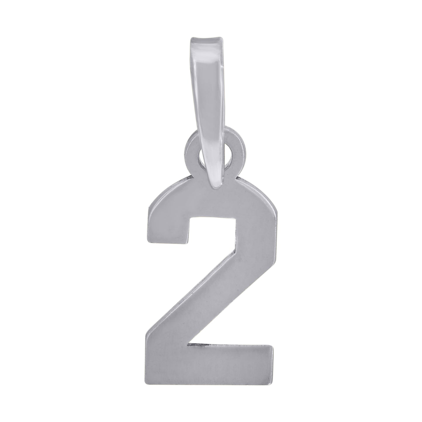 Sterling Silver Or Yellow-Tone Unisex Initial Number Charm Pendant