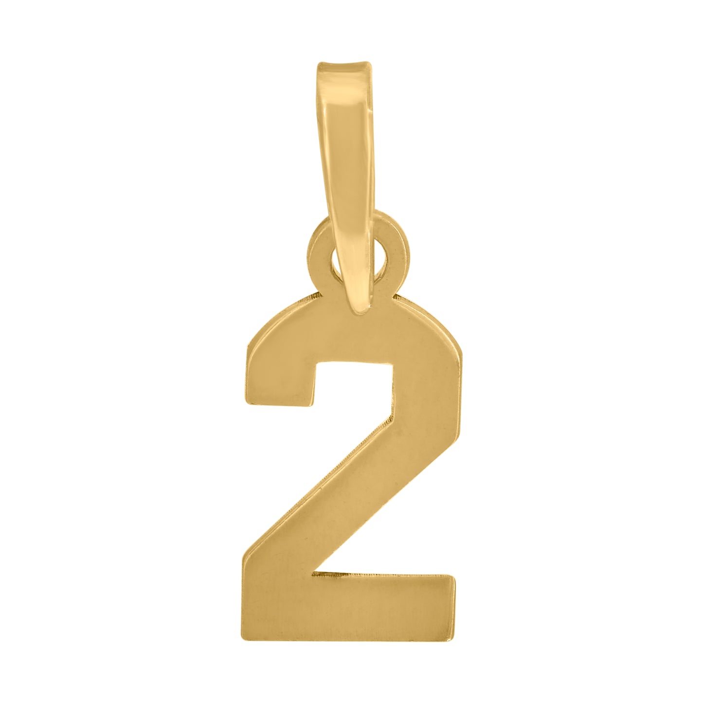 Sterling Silver Or Yellow-Tone Unisex Initial Number Charm Pendant