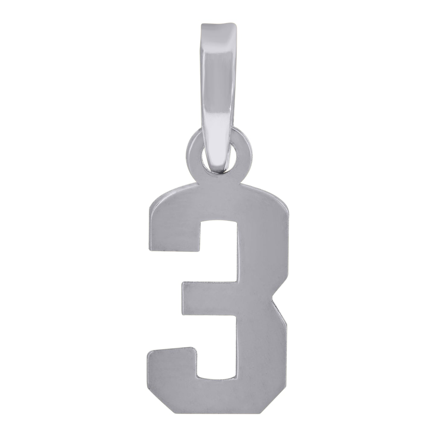 Sterling Silver Or Yellow-Tone Unisex Initial Number Charm Pendant