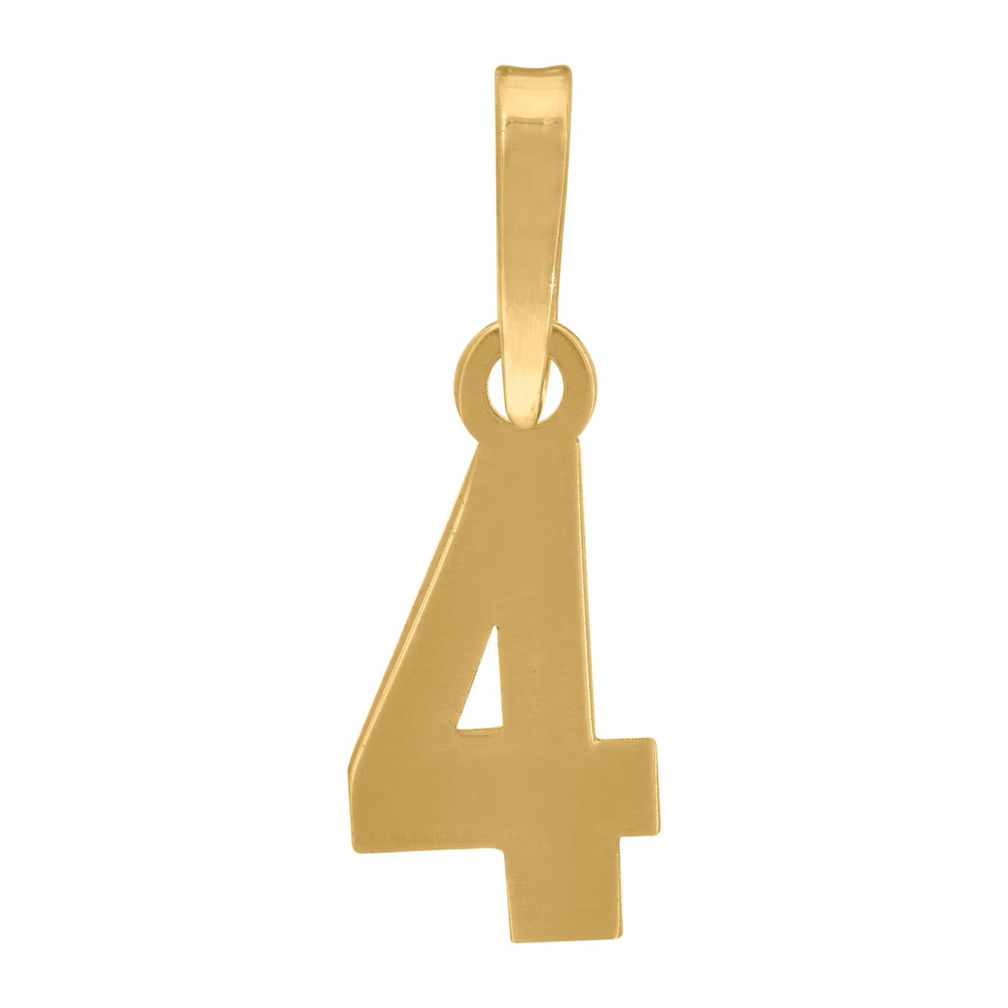 Sterling Silver Or Yellow-Tone Unisex Initial Number Charm Pendant