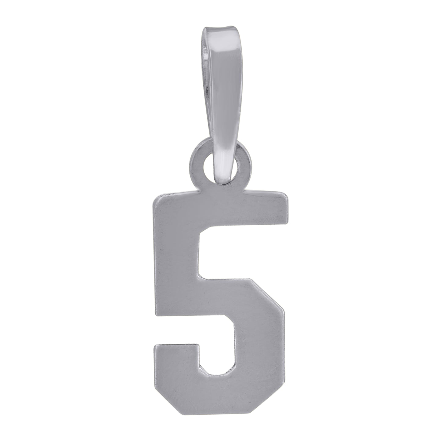 Sterling Silver Or Yellow-Tone Unisex Initial Number Charm Pendant