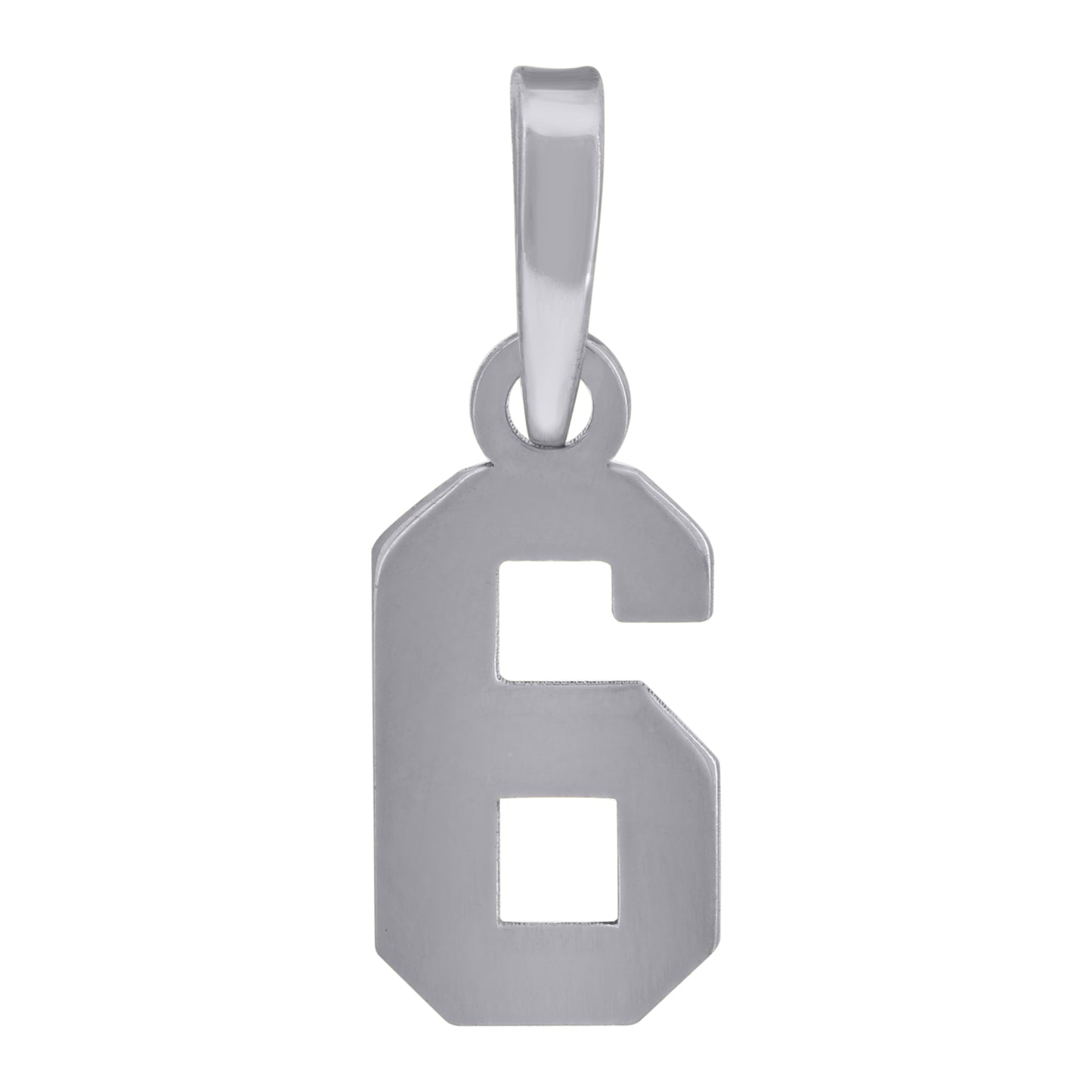 Sterling Silver Or Yellow-Tone Unisex Initial Number Charm Pendant