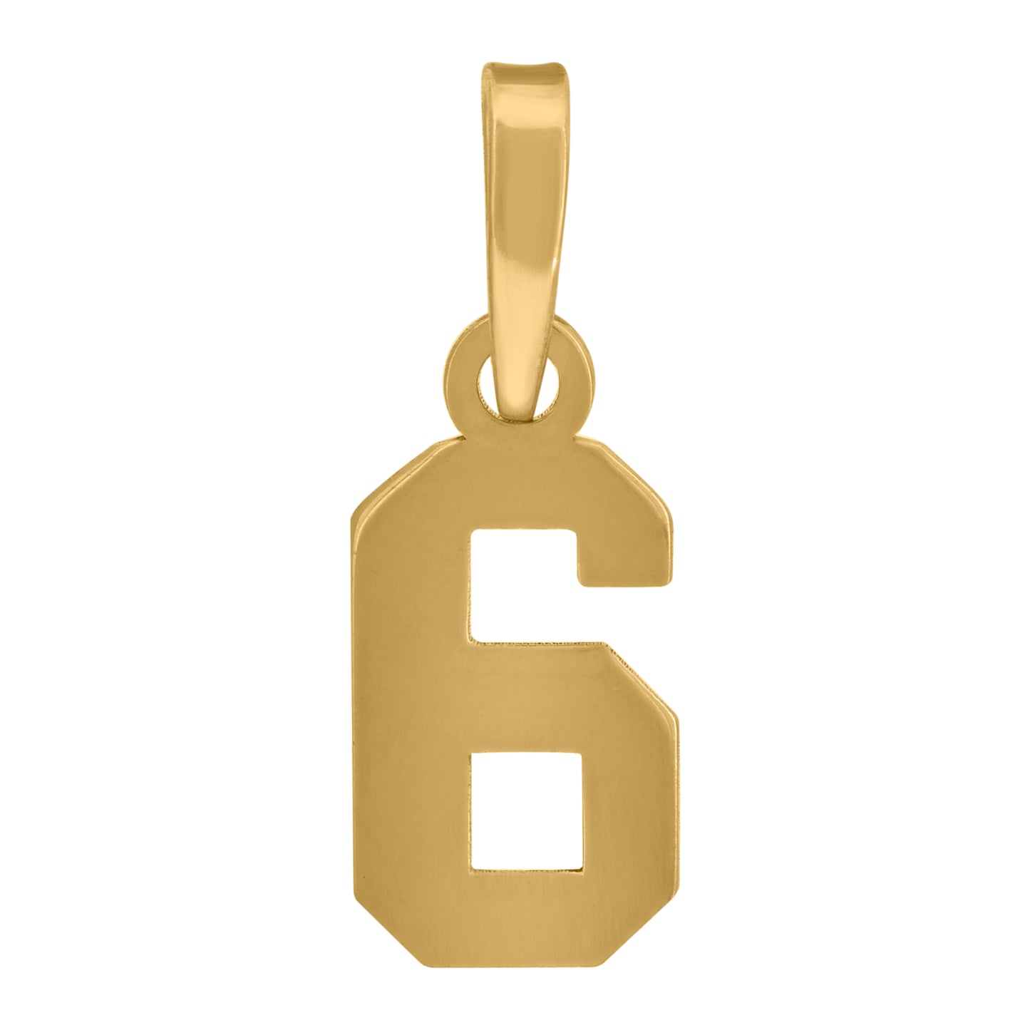 Sterling Silver Or Yellow-Tone Unisex Initial Number Charm Pendant