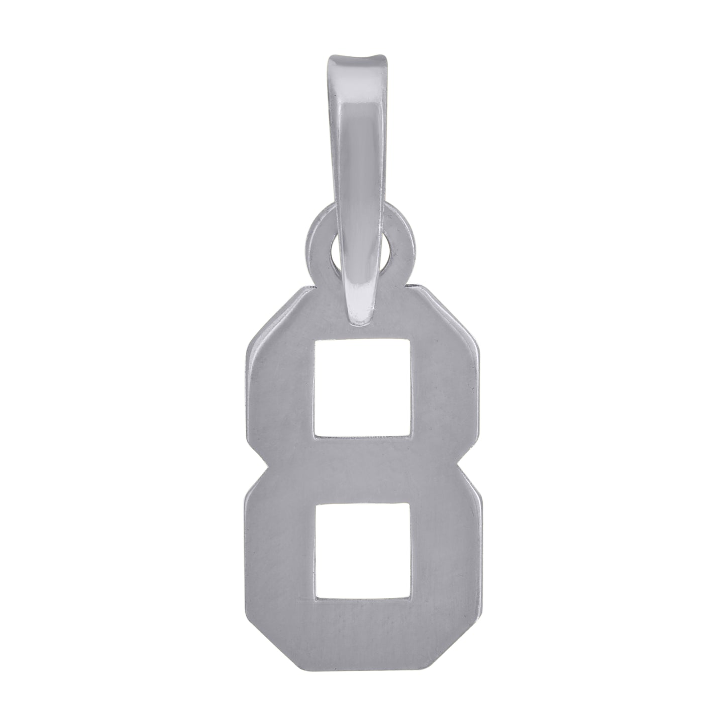 Sterling Silver Or Yellow-Tone Unisex Initial Number Charm Pendant