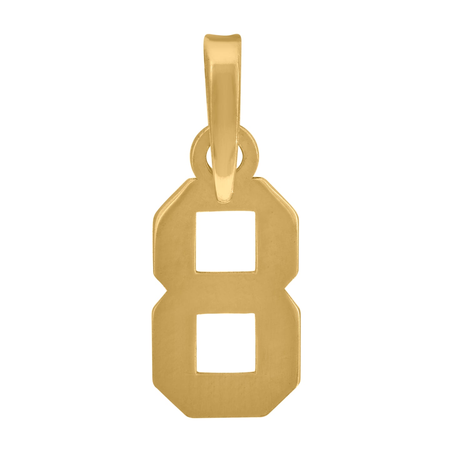 Sterling Silver Or Yellow-Tone Unisex Initial Number Charm Pendant