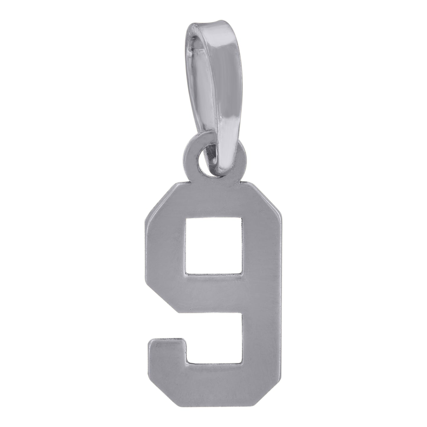 Sterling Silver Or Yellow-Tone Unisex Initial Number Charm Pendant