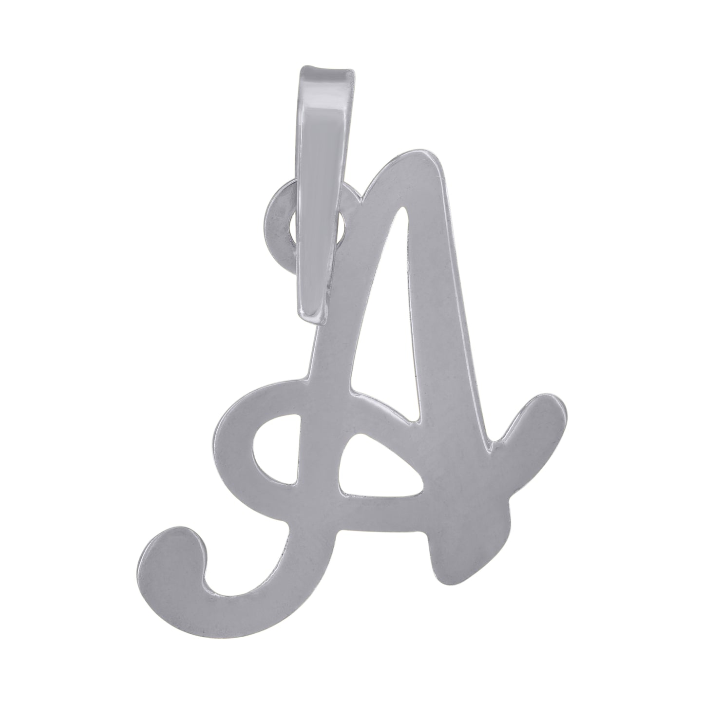 Sterling Silver Or Yellow-tone Unisex Cursive Initial Alphabet Charm Pendant