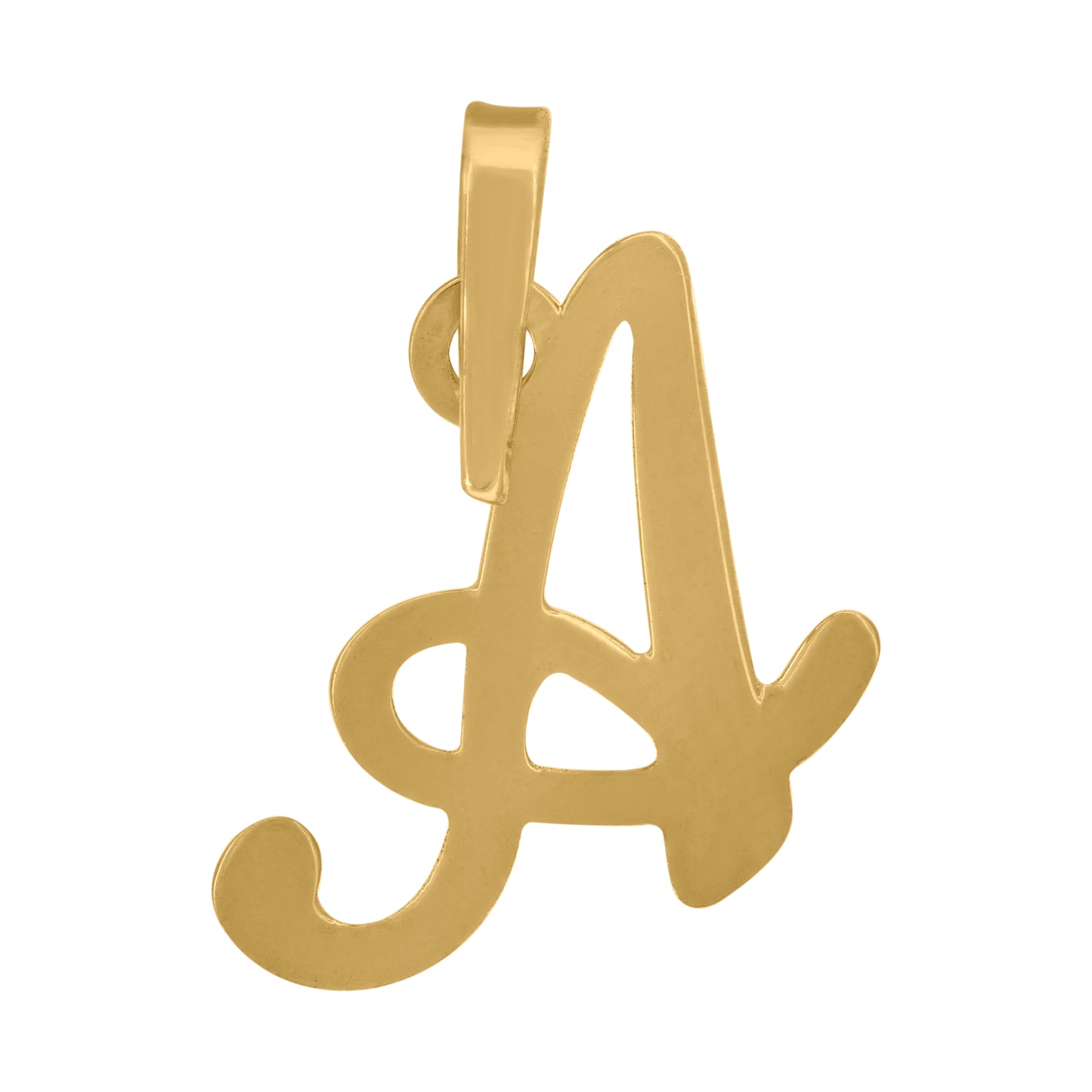 Sterling Silver Or Yellow-tone Unisex Cursive Initial Alphabet Charm Pendant