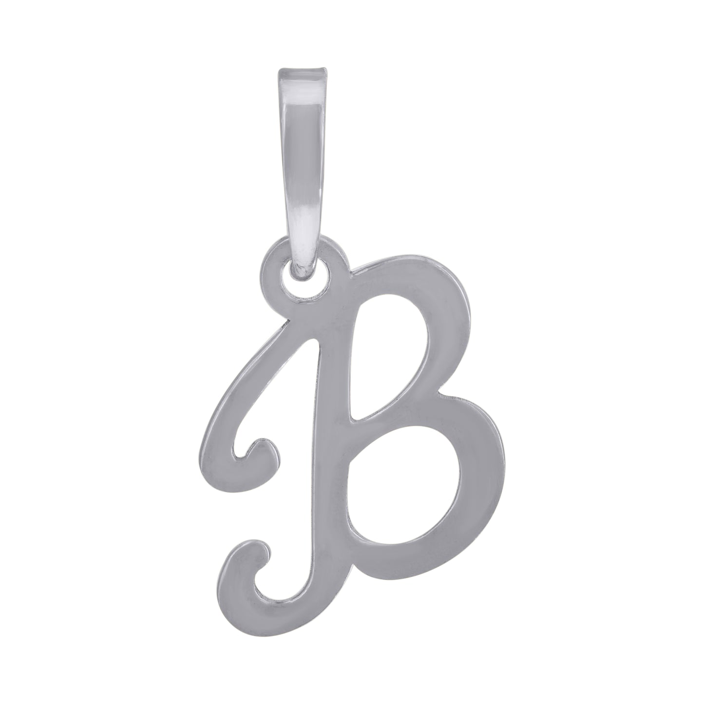 Sterling Silver Or Yellow-tone Unisex Cursive Initial Alphabet Charm Pendant
