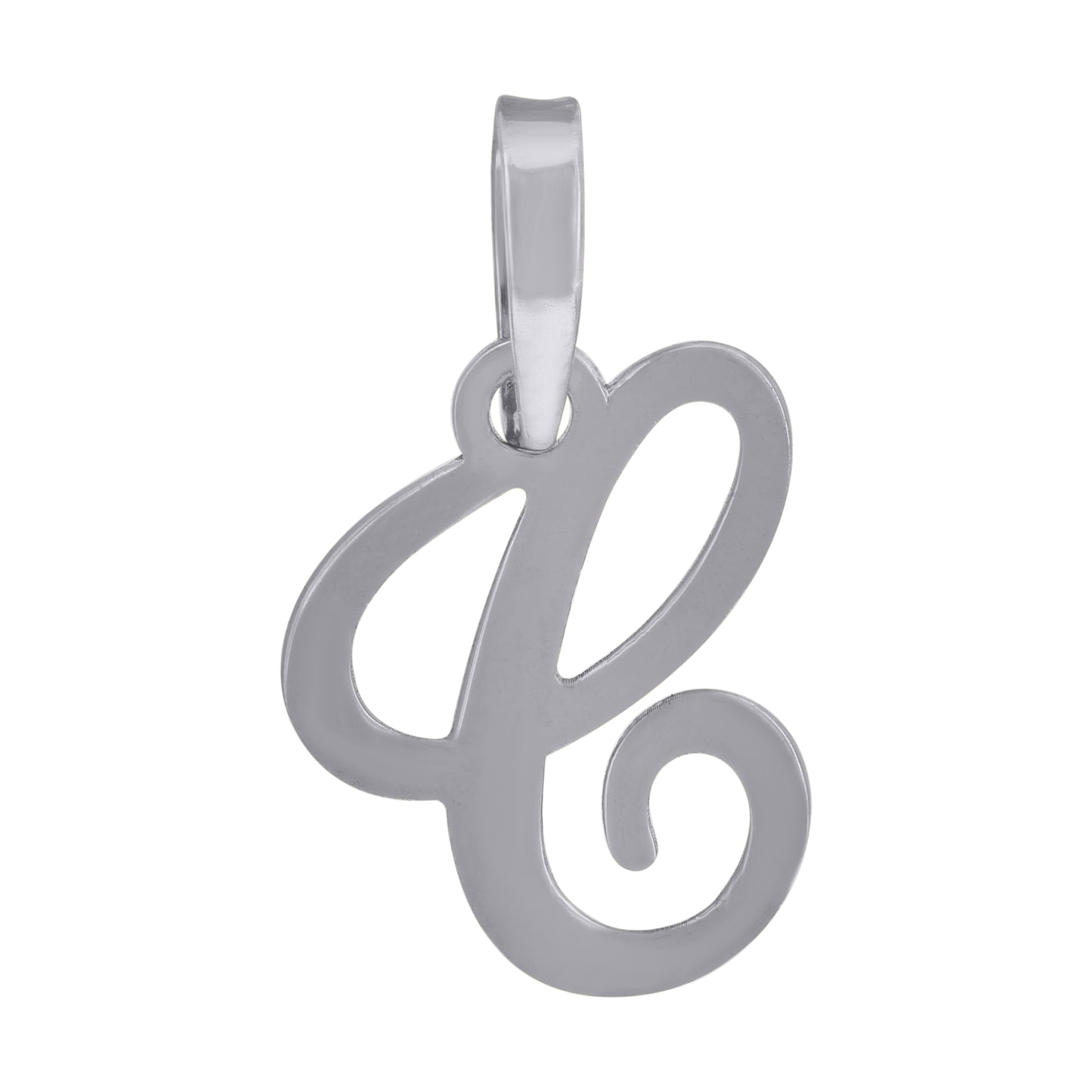 Sterling Silver Or Yellow-tone Unisex Cursive Initial Alphabet Charm Pendant