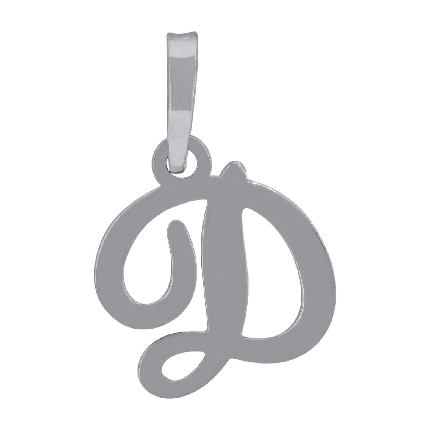 Sterling Silver Or Yellow-tone Unisex Cursive Initial Alphabet Charm Pendant