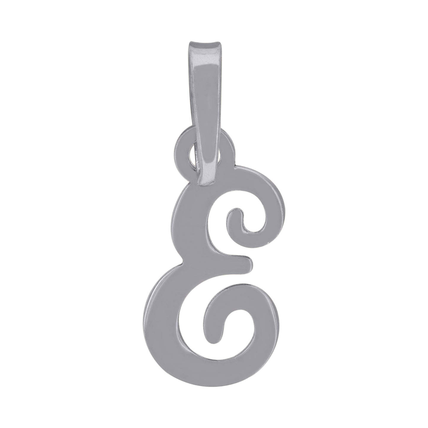 Sterling Silver Or Yellow-tone Unisex Cursive Initial Alphabet Charm Pendant