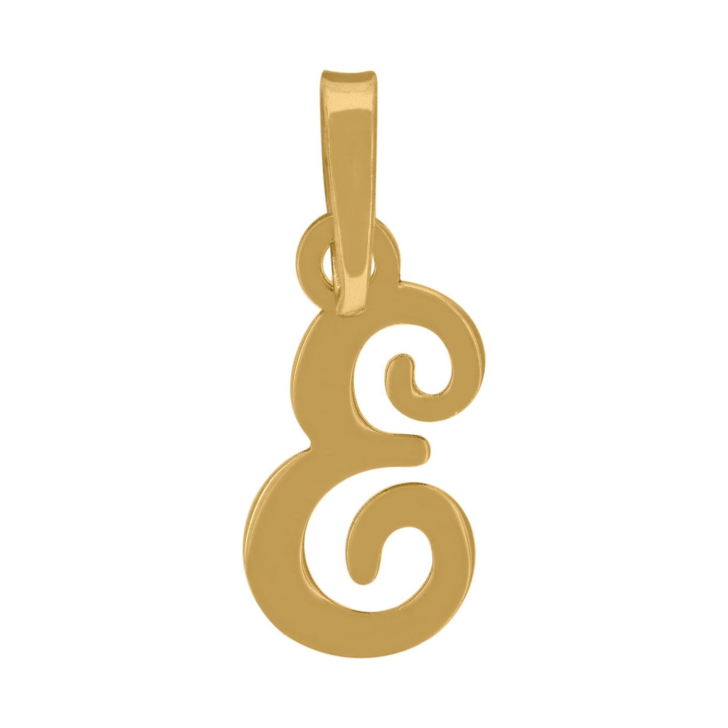 Sterling Silver Or Yellow-tone Unisex Cursive Initial Alphabet Charm Pendant
