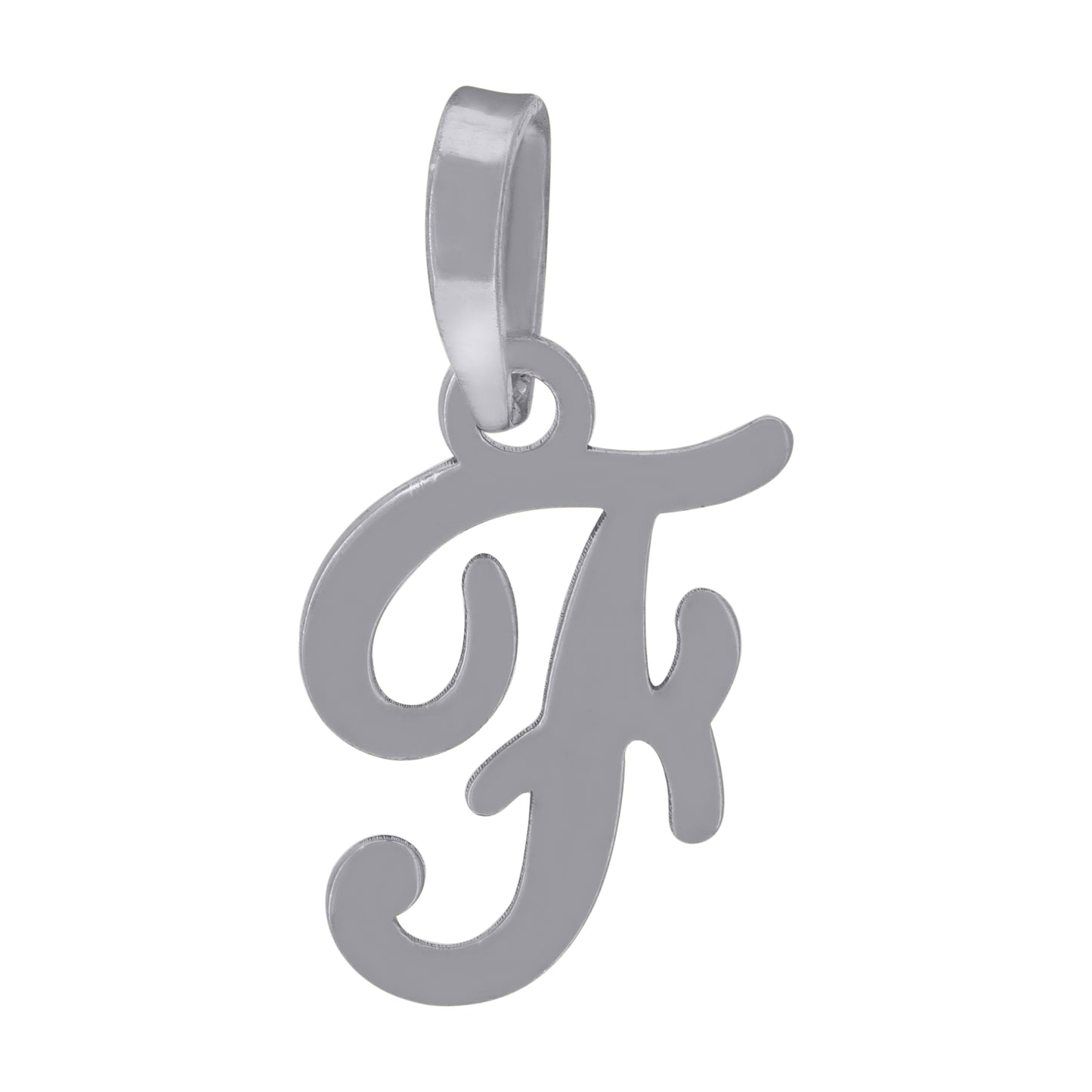 Sterling Silver Or Yellow-tone Unisex Cursive Initial Alphabet Charm Pendant