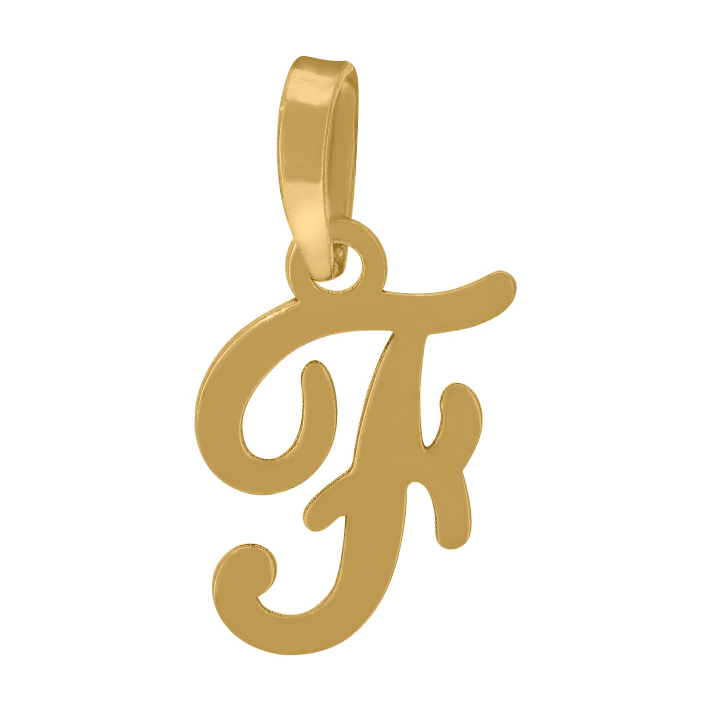Sterling Silver Or Yellow-tone Unisex Cursive Initial Alphabet Charm Pendant