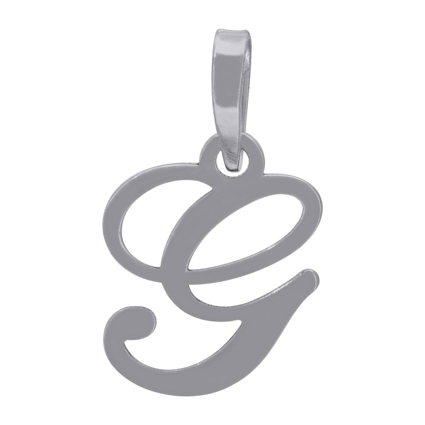 Sterling Silver Or Yellow-tone Unisex Cursive Initial Alphabet Charm Pendant