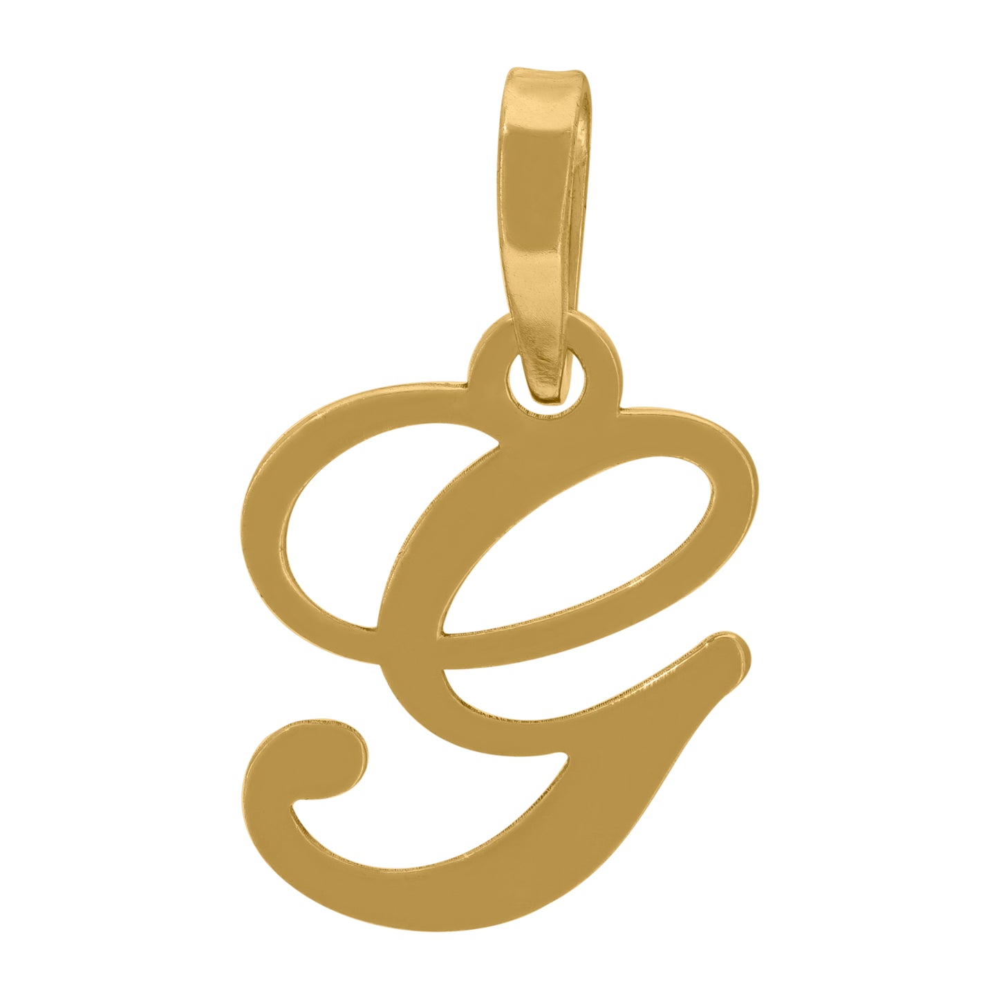 Sterling Silver Or Yellow-tone Unisex Cursive Initial Alphabet Charm Pendant