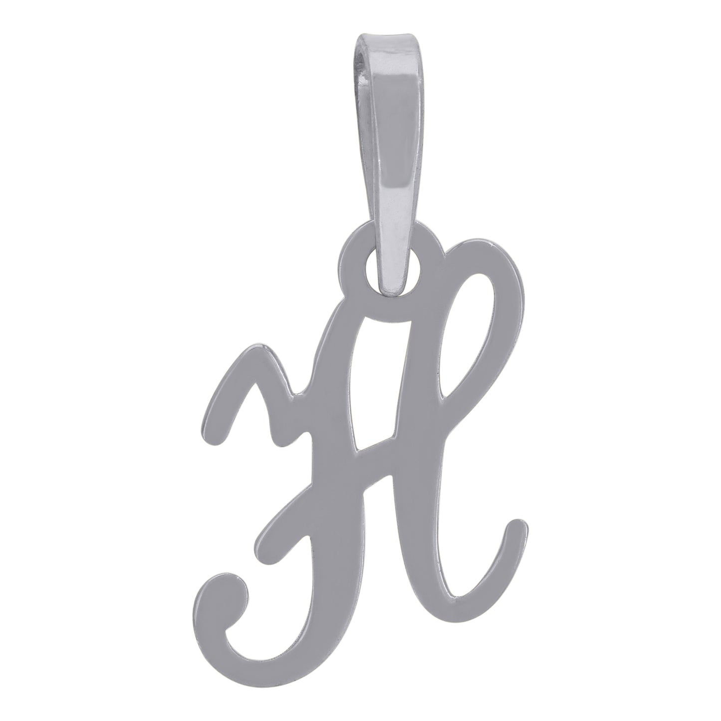 Sterling Silver Or Yellow-tone Unisex Cursive Initial Alphabet Charm Pendant