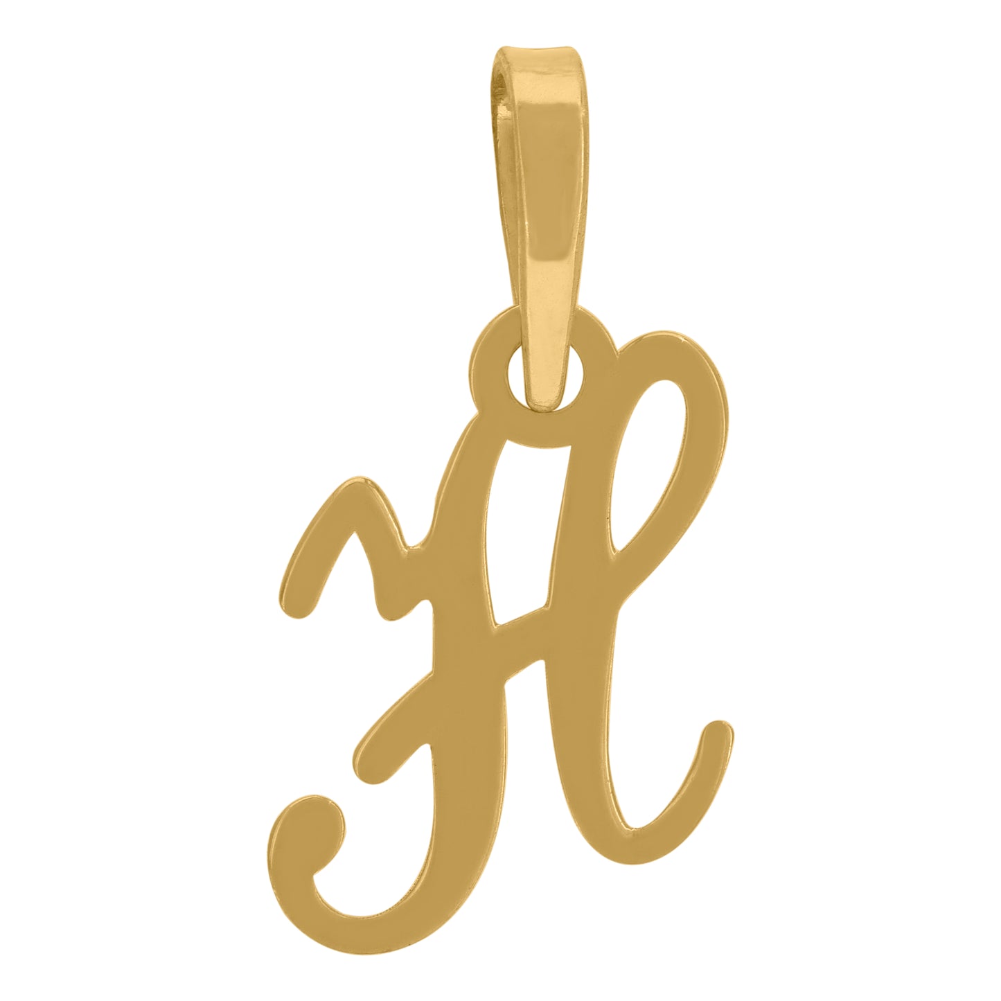 Sterling Silver Or Yellow-tone Unisex Cursive Initial Alphabet Charm Pendant