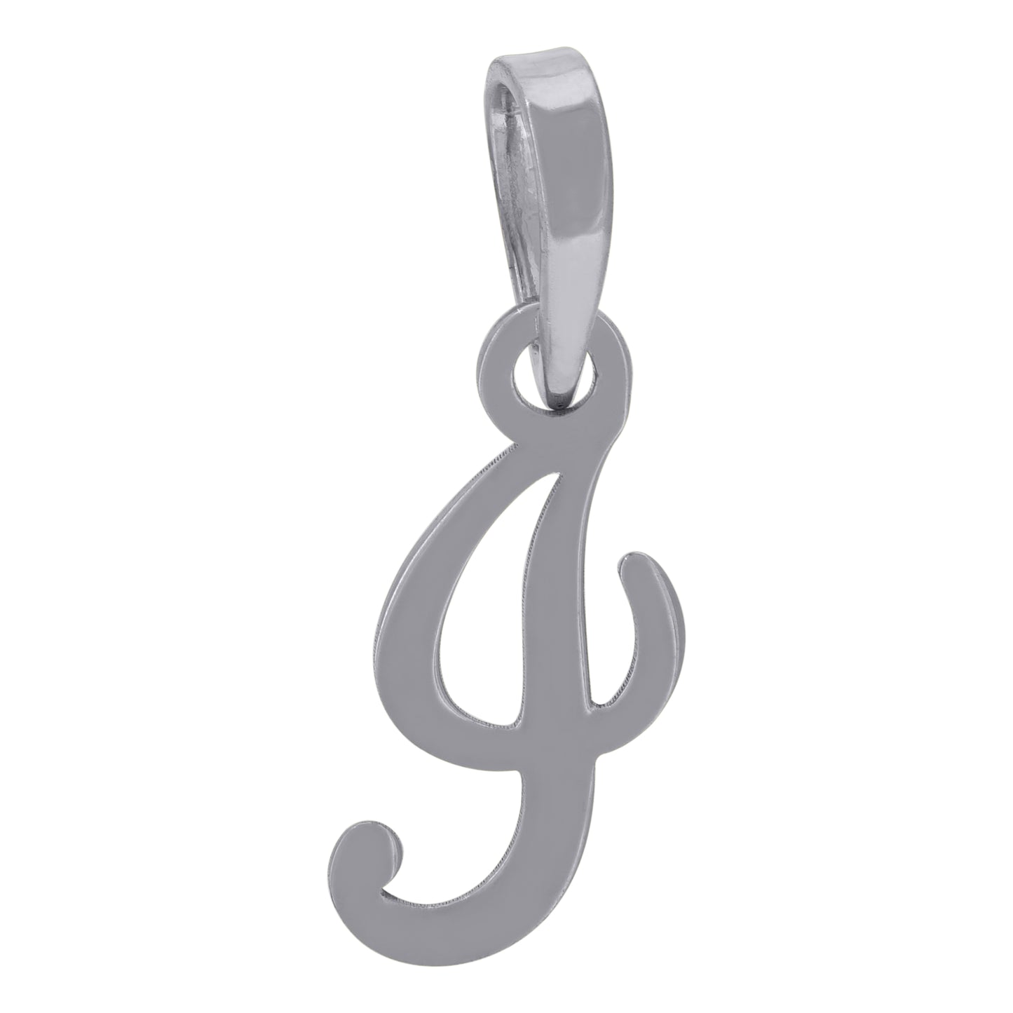 Sterling Silver Or Yellow-tone Unisex Cursive Initial Alphabet Charm Pendant