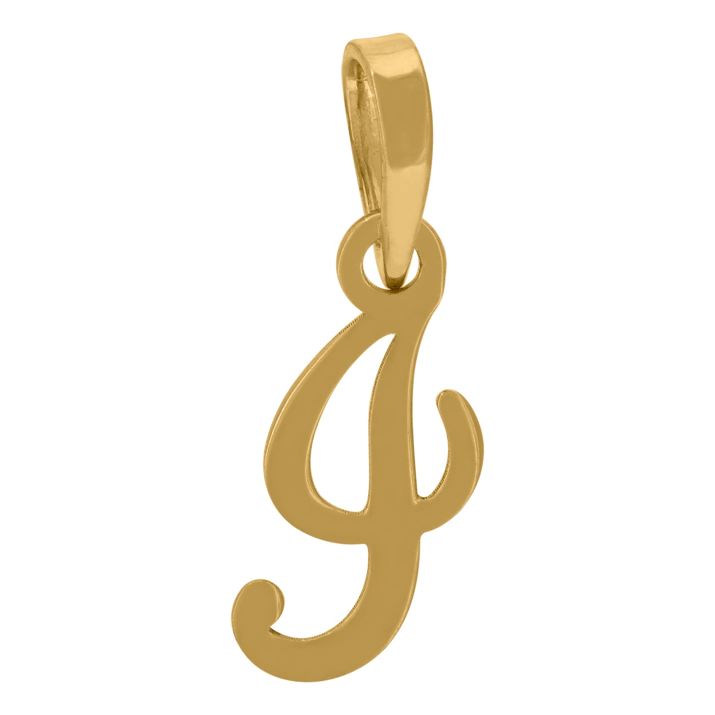 Sterling Silver Or Yellow-tone Unisex Cursive Initial Alphabet Charm Pendant