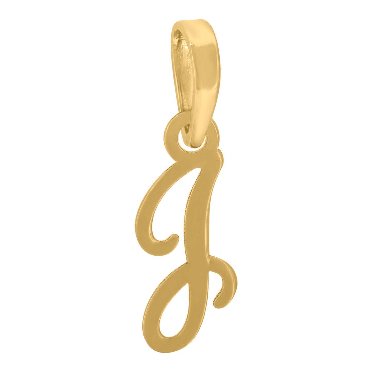 Sterling Silver Or Yellow-tone Unisex Cursive Initial Alphabet Charm Pendant