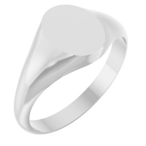 Sterling Silver Oval 9 X 7 Mm Brush Polished Oval Signet Ring Size 7