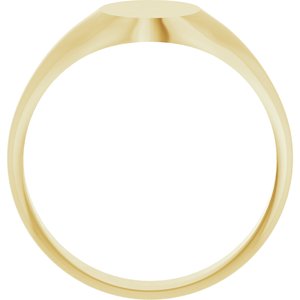 14K Yellow Gold Oval 9 X 7 Mm Brush Polished Oval Signet Ring Size 7