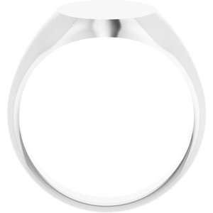 Sterling Silver Oval 14 X 10 Mm Brush Polished Oval Signet Ring Size 7
