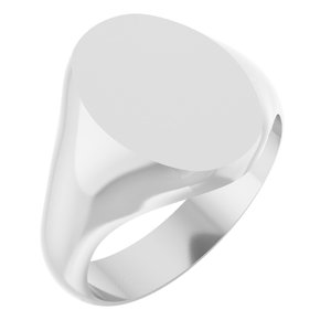Sterling Silver Oval 14 X 10 Mm Brush Polished Oval Signet Ring Size 7
