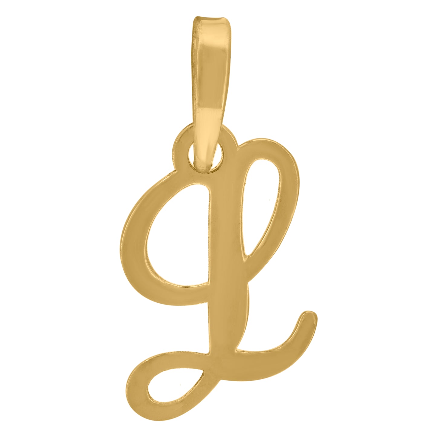Sterling Silver Or Yellow-tone Unisex Cursive Initial Alphabet Charm Pendant