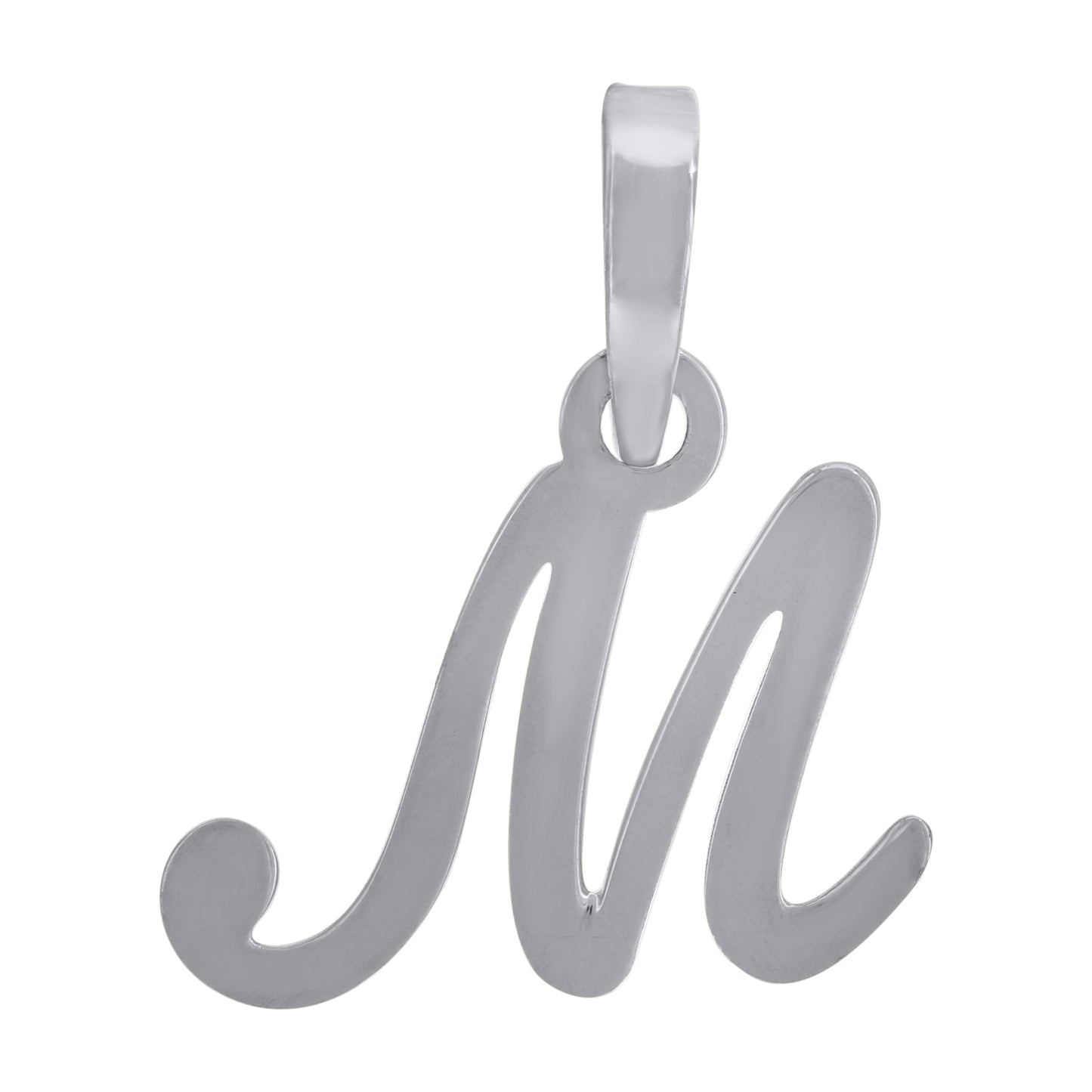 Sterling Silver Or Yellow-tone Unisex Cursive Initial Alphabet Charm Pendant