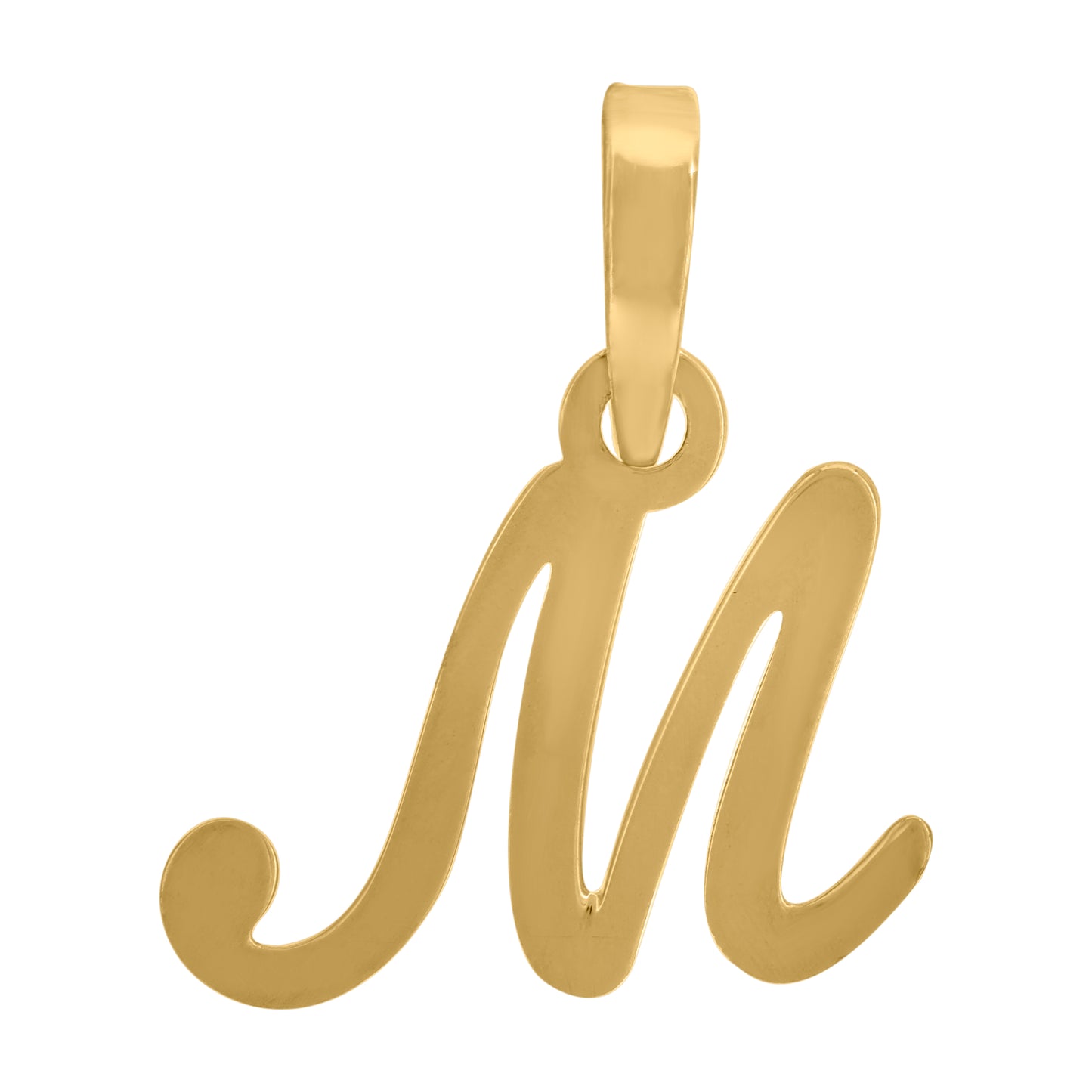 Sterling Silver Or Yellow-tone Unisex Cursive Initial Alphabet Charm Pendant