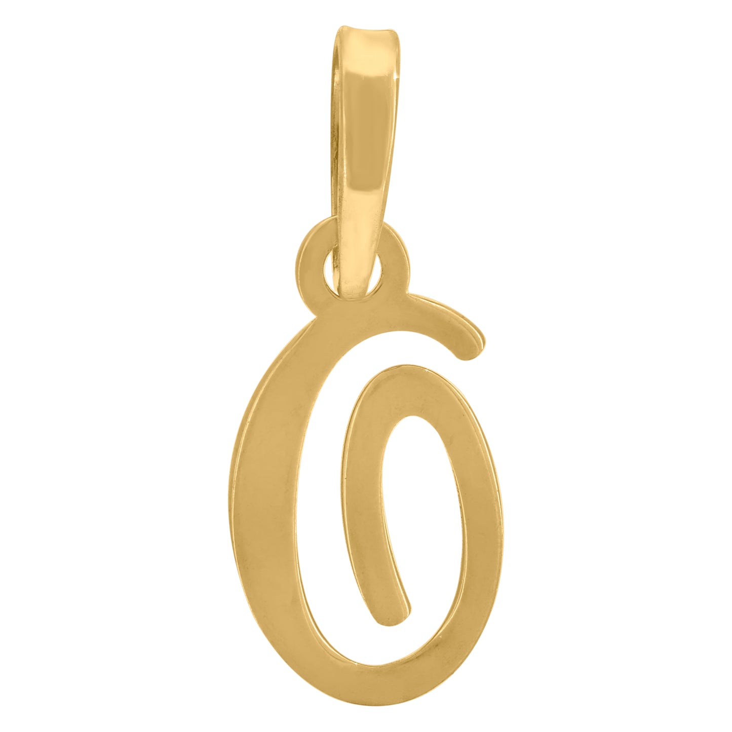 Sterling Silver Or Yellow-tone Unisex Cursive Initial Alphabet Charm Pendant